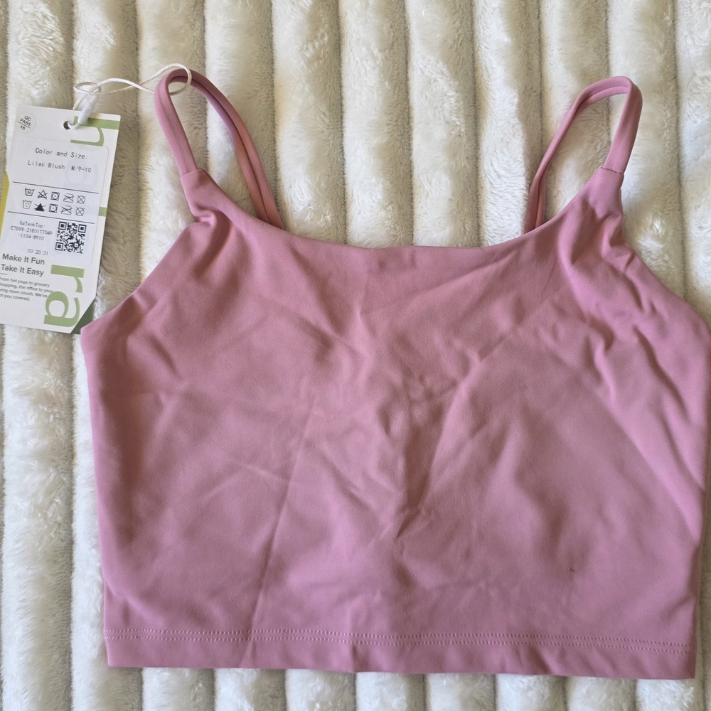 Pink Girls' Cropped Tank Top